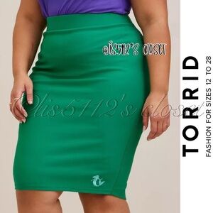 Torrid x Disney The Little Mermaid Ariel Pencil Midi Ponte Skirt 2X 18 20